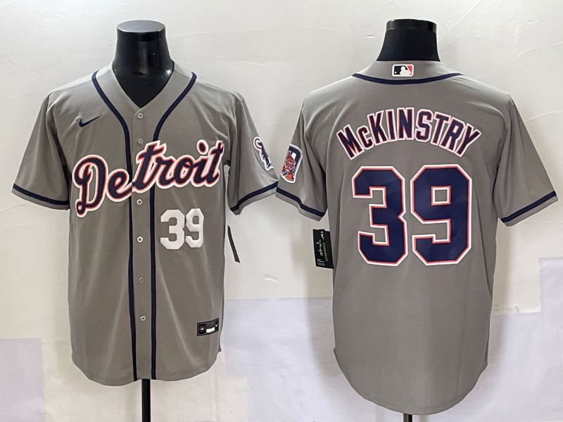 Men 2025 Detroit Tigers #39 Mckinstry Grey Game Nike MLB Jersey style 12->detroit tigers->MLB Jersey